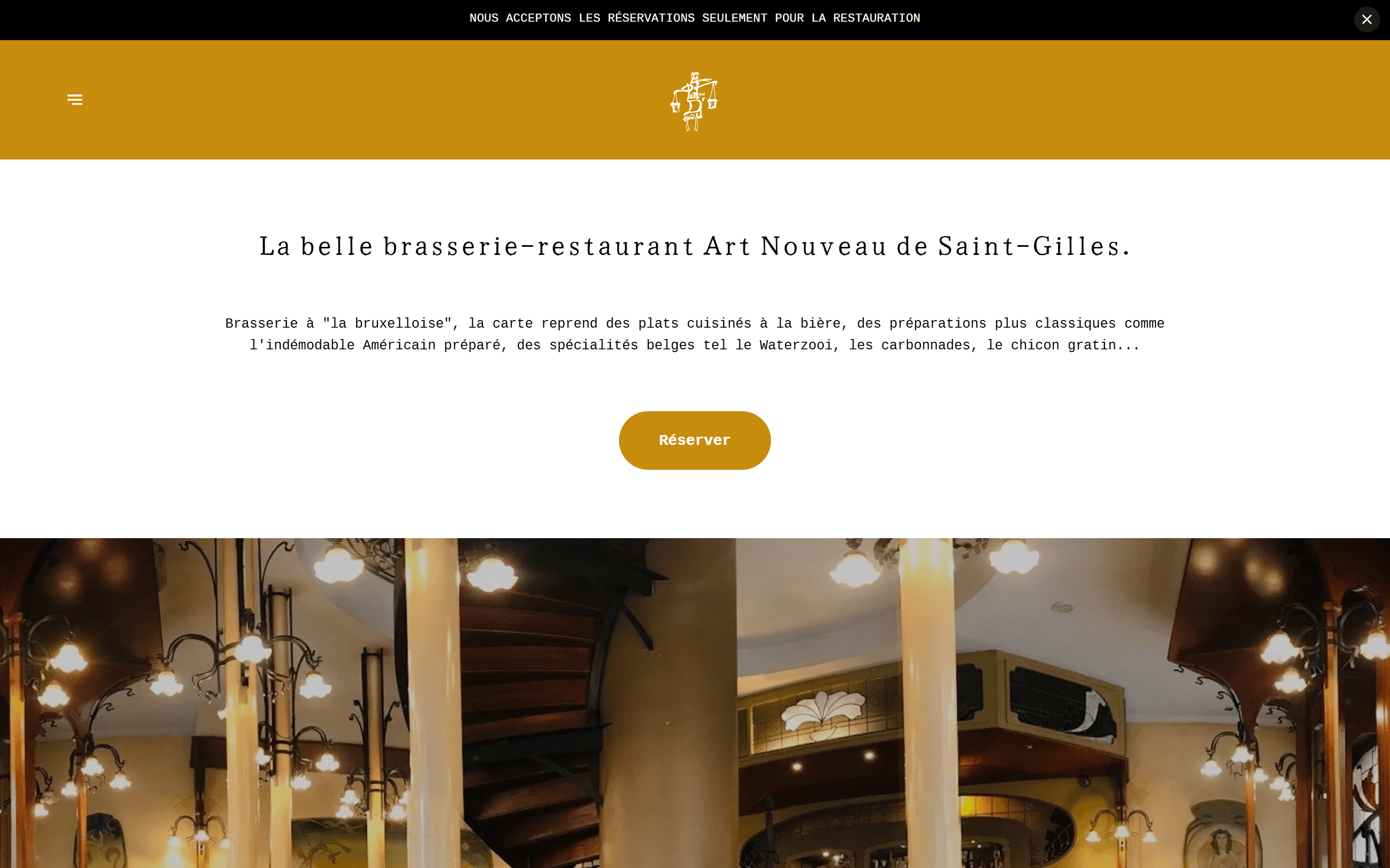 Capture du site web La Porteuse d'Eau brasserie à Saint-Gilles
